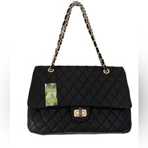 BADGLEY MISCHKA MESSENGER QUILTED BAG BLACK